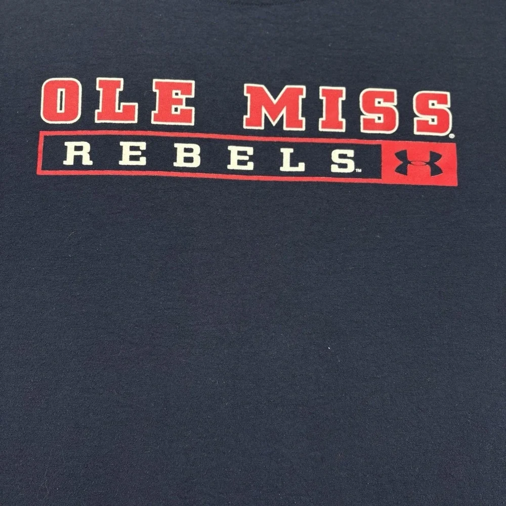 Under Armor Ole Miss Rebels Navy T-Shirt Size XL